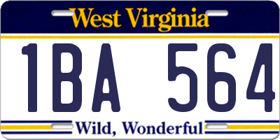 WV license plate 1BA564