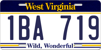 WV license plate 1BA719
