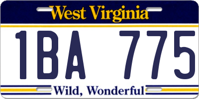 WV license plate 1BA775