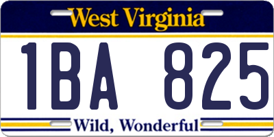 WV license plate 1BA825