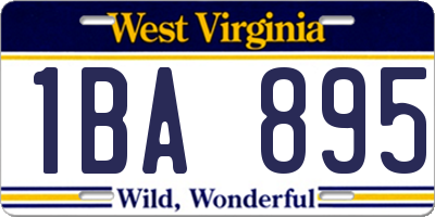 WV license plate 1BA895