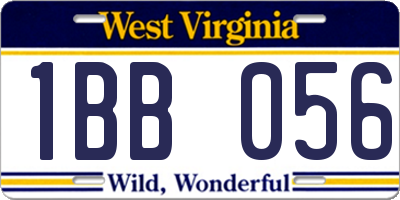 WV license plate 1BB056