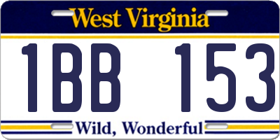 WV license plate 1BB153