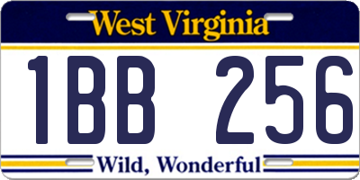 WV license plate 1BB256