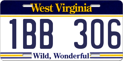 WV license plate 1BB306