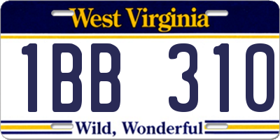 WV license plate 1BB310