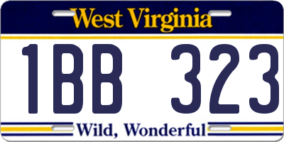 WV license plate 1BB323