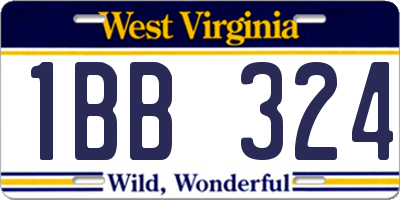 WV license plate 1BB324