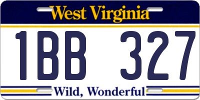 WV license plate 1BB327