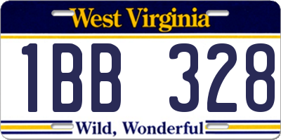 WV license plate 1BB328