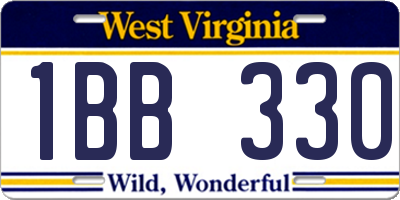 WV license plate 1BB330