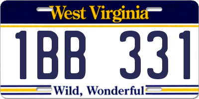 WV license plate 1BB331