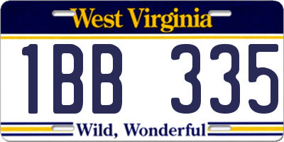WV license plate 1BB335