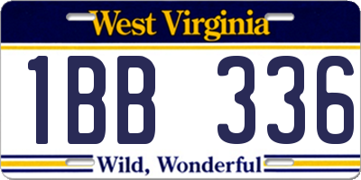 WV license plate 1BB336
