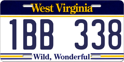 WV license plate 1BB338