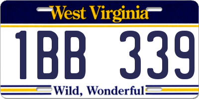 WV license plate 1BB339