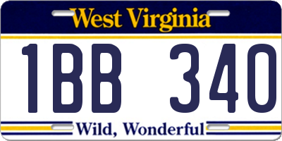 WV license plate 1BB340