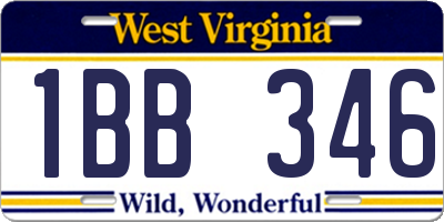 WV license plate 1BB346