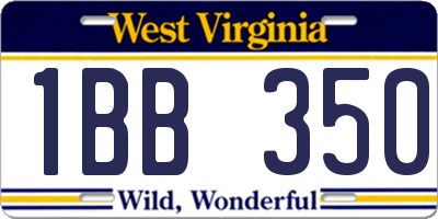 WV license plate 1BB350