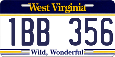WV license plate 1BB356