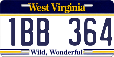 WV license plate 1BB364