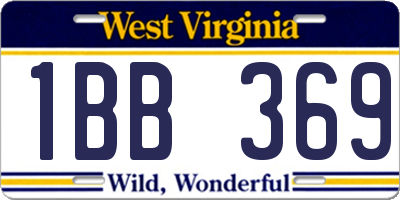 WV license plate 1BB369
