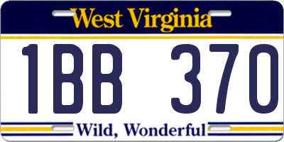 WV license plate 1BB370
