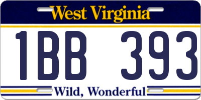 WV license plate 1BB393