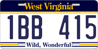 WV license plate 1BB415