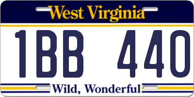 WV license plate 1BB440