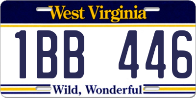 WV license plate 1BB446