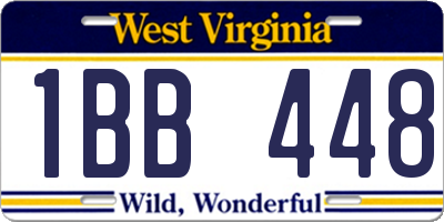 WV license plate 1BB448