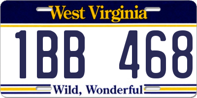 WV license plate 1BB468