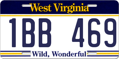 WV license plate 1BB469