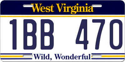WV license plate 1BB470
