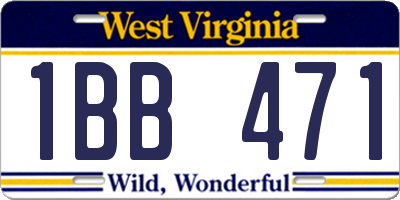WV license plate 1BB471