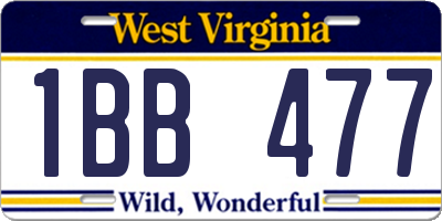 WV license plate 1BB477