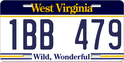 WV license plate 1BB479