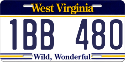 WV license plate 1BB480