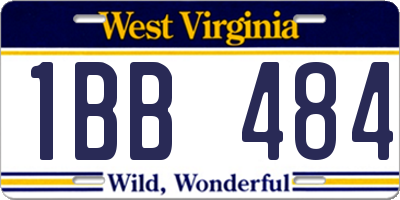WV license plate 1BB484