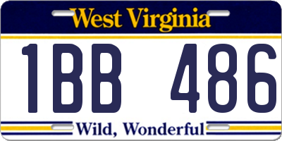 WV license plate 1BB486