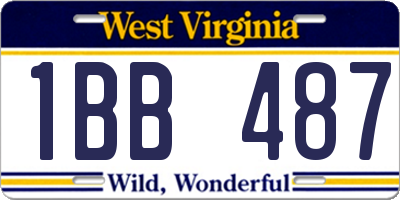 WV license plate 1BB487