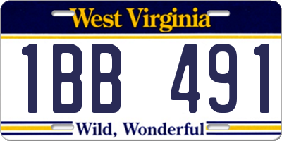 WV license plate 1BB491
