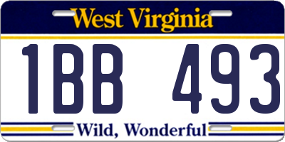 WV license plate 1BB493