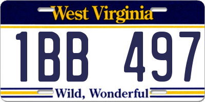 WV license plate 1BB497