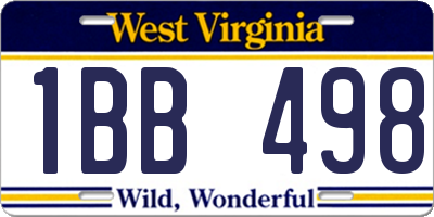 WV license plate 1BB498
