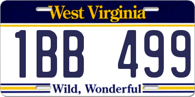 WV license plate 1BB499