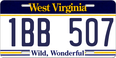 WV license plate 1BB507