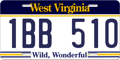 WV license plate 1BB510