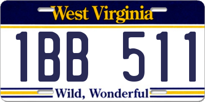 WV license plate 1BB511